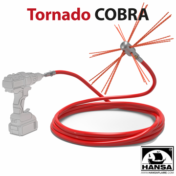 РОТАЦИОНЕН КОМПЛЕКТ ЗА ПОЧИСТВАНЕ НА КОМИНИ - TORNADO - HANSA, Art. 152, Barcode 4779022361135