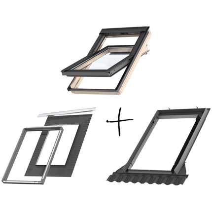 Комплекти покривни прозорци Velux Стандарт Плюс GLL 1061 и GLL 1061B с лаково покритие и троен стъклопакет