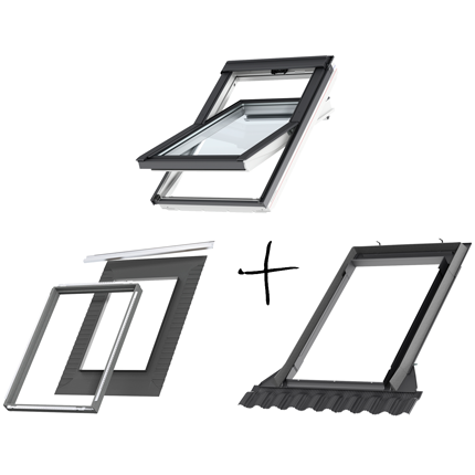 Комплекти покривни прозорци Velux Стандарт Плюс GLU 0061 и GLU 0061B с полиуретаново покритие и троен стъклопакет